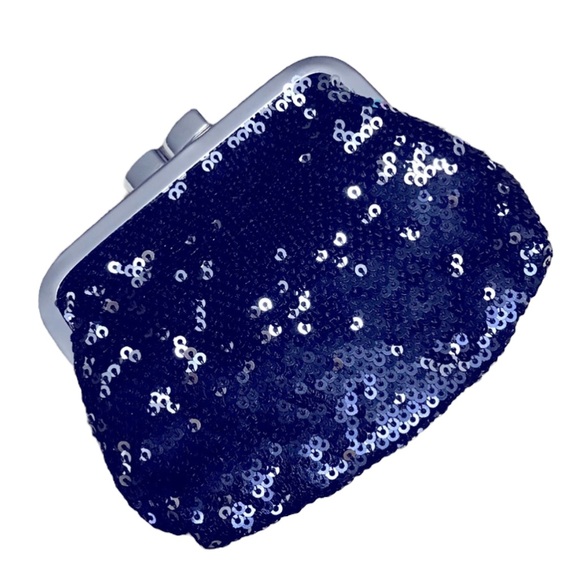 Victoria's Secret Handbags - Victoria’s Secret Black & Silver Sequin Coin Pouch NWOT